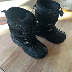 Lands' End Kids Black Snow Boots